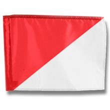 Single Golf Flag - Diagonal Red/White 
