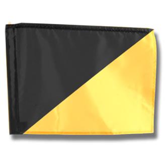 Single Golf Flag - Diagonal Black/Yellow (2 pieces available)