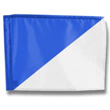 202 - Single Golf Flag - Diagonal Blue/White